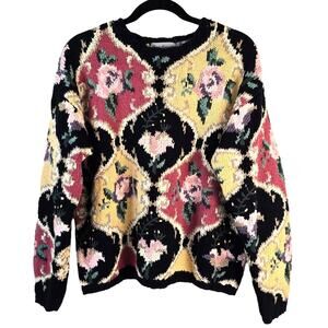 Vintage First Concepts Hand Knitted Sweater Women's M Cottagecore Grannycore